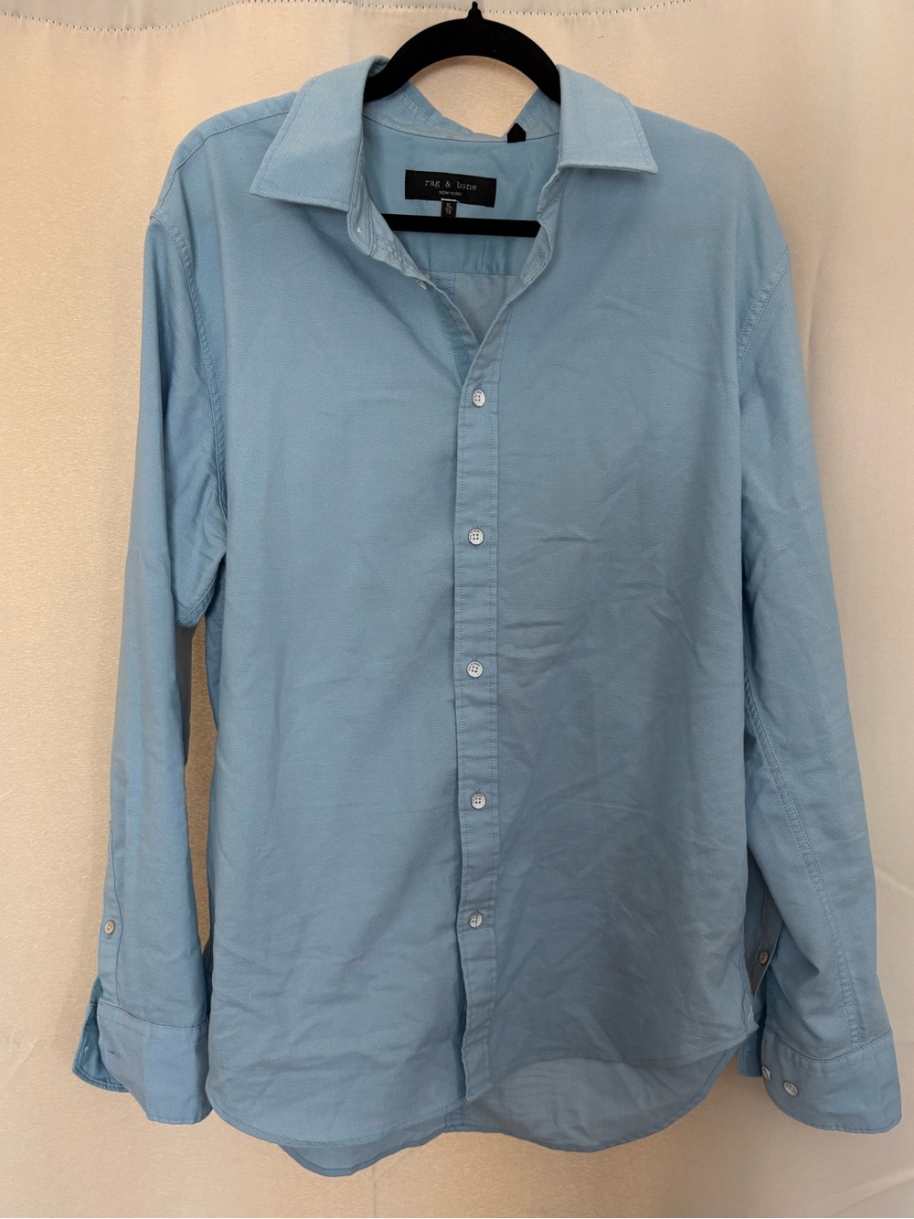 rag & bone New York Men’s XL Light Blue Cotton Button Front Shirt NWOT